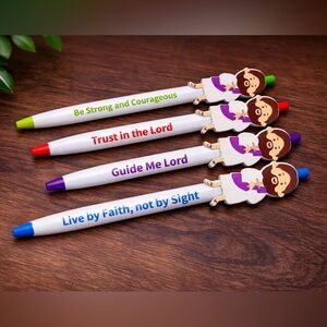 8 Pens Of  Each Color Inspirational Pens with Religious Design